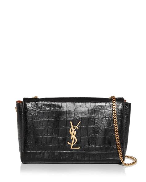 Saint Laurent Kate Medium Reversible Shoulder Bag in Crocodile 